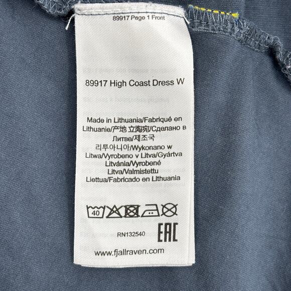 Fjallraven T Shirt Dress Size M Gray High Coast Lightweight Cap Sleeve Stretch - Picture 10 of 10